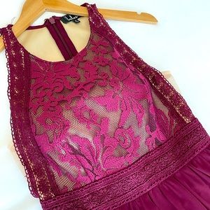 Forever and always burgundy lace maxi dress